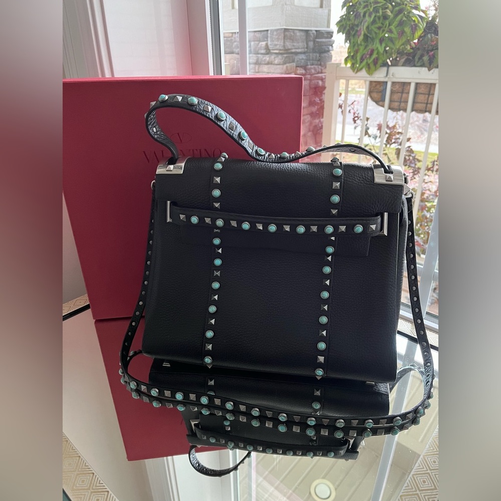 Authentic VALENTINO ROLLING ROCKSTUD MEDIUM SATCHEL BAG - Picture 3 of 16
